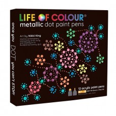 Paint Pens Dot Markers Acrylic - Metallic - Set of 12 - Life of Colour